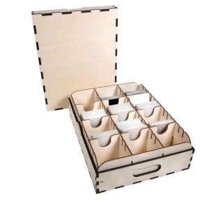 3-Row Wooden Card Case — Plain Lid