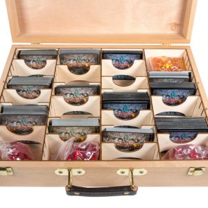 Wooden Artist Case with Horizontal Card Organizer