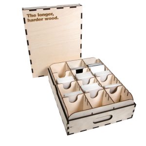 3-Row Wooden Card Case — Engraved Lettering