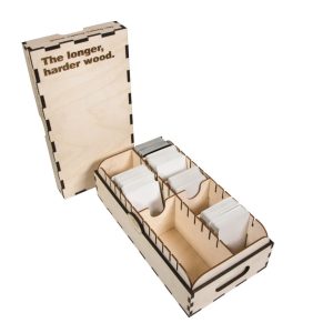 2-Row Wooden Card Case — Engraved Lettering